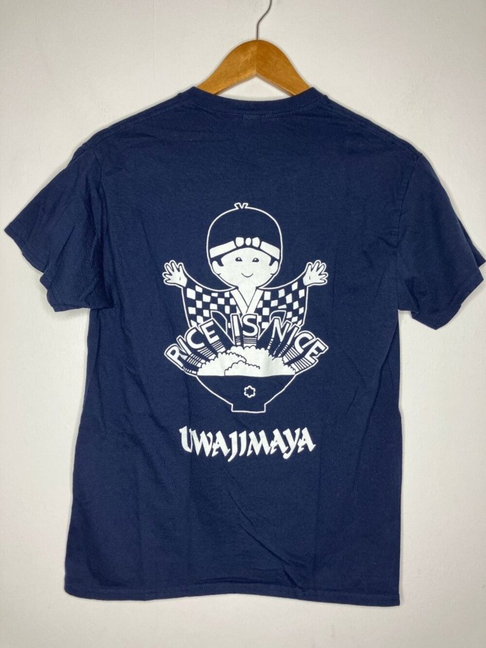 Uwajima Rice is Nice T-Shirt Men's Medium Navy Blue Seattle Washington